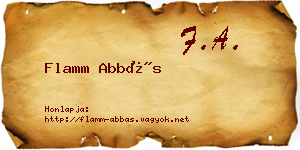 Flamm Abbás névjegykártya